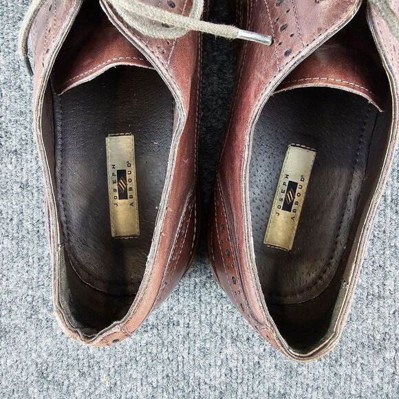 Joseph Abboud Mens Brown Leather Wingtip Derby Dress Shoe Sz 10‎  pre-owned - Picture 6 of 14